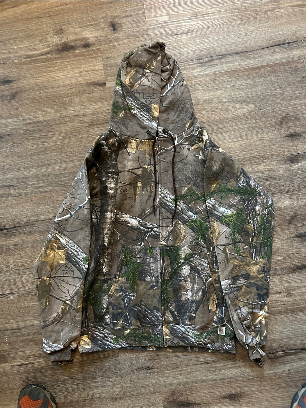 Camo Hooded Pullover Sweatshirt - Realtree Style Brown & Green